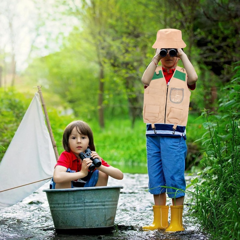 Outdoor Adventure Boys - زي سفاري مع سترة وقبعة، ملابس