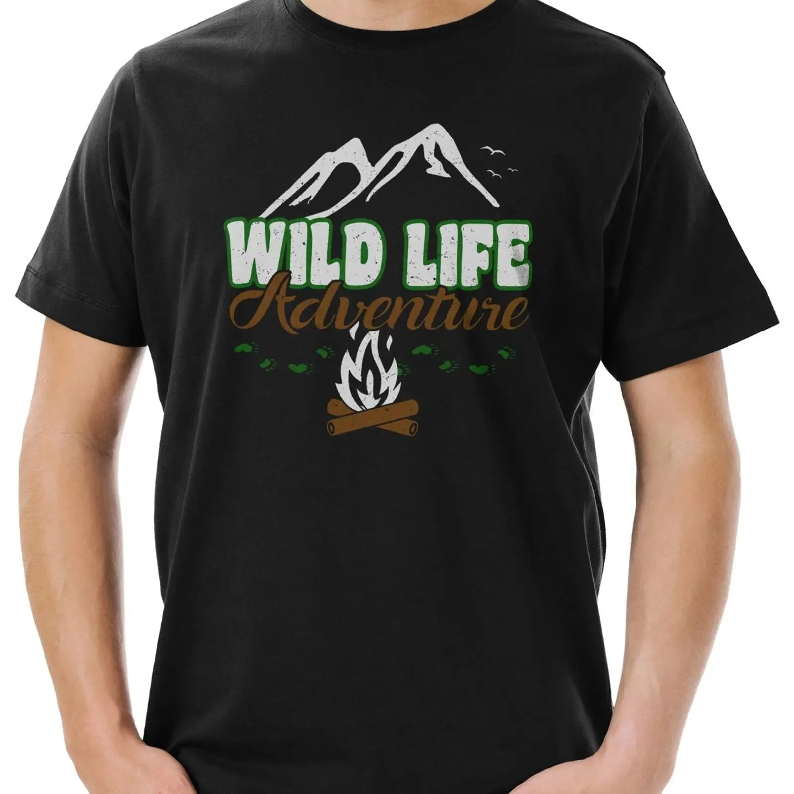 Outdoor Adventure Logo - تي شيرت رجالي بشعار Wild Life