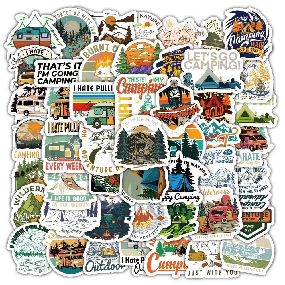مجموعة ملصقات على طراز التخييم - مراجعة Outdoor Adventure Stores وسعره