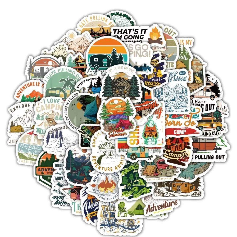 مجموعة ملصقات على طراز التخييم - مراجعة Outdoor Adventure Stores وسعره