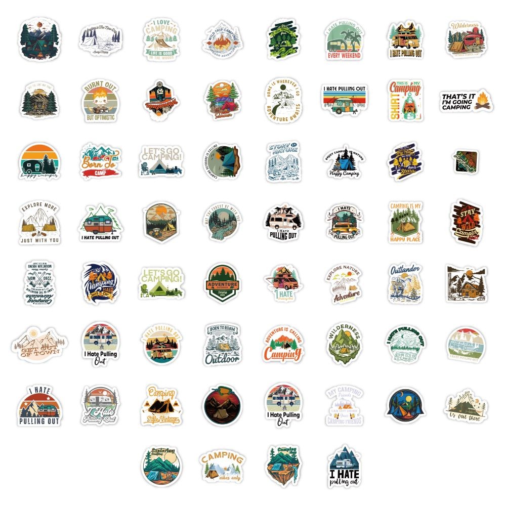 مجموعة ملصقات على طراز التخييم - مراجعة Outdoor Adventure Stores وسعره
